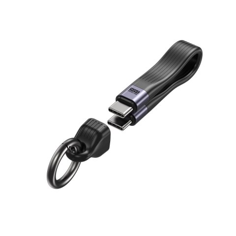 Unitek Kabel USB-C w formie breloka | USB4 | 40 Gb/s | 240W PD 8K | 13 cm, czarny