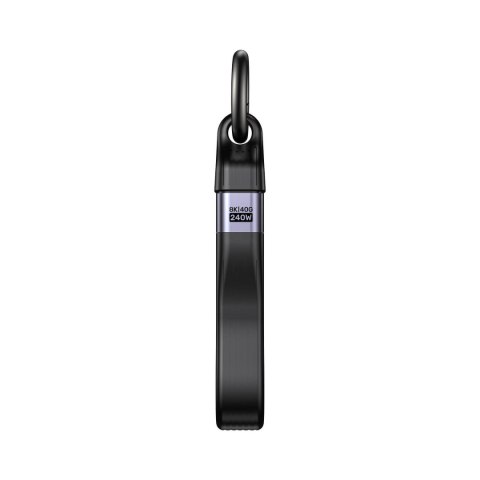 Unitek Kabel USB-C w formie breloka | USB4 | 40 Gb/s | 240W PD 8K | 13 cm, czarny