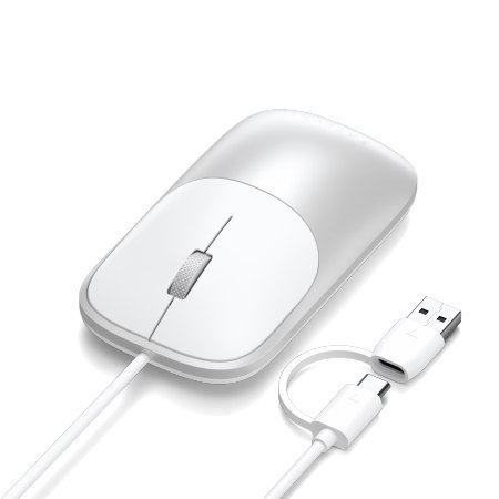 Satechi Slim LX Wired Mouse - mysz optyczna USB-A/USB-C (silver)