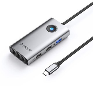 Hub USB Orico 5Gbps, USB-A, 2xUSB-A 2.0, PD60W, HDMI 4K@30Hz, szary