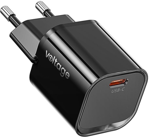Ładowarka sieciowa Voltage GaN Charger Mini 20W PD 3.0 QC 3.0 USB-C czarna