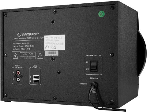 Głośniki komputerowe Rampage RMS-G8 25W BT, USB, SD, FM