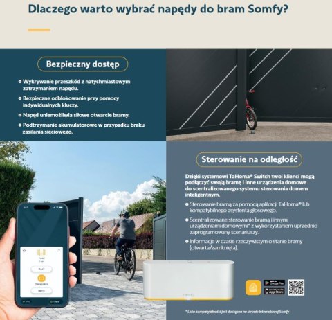 Zestaw Somfy Elixo 3S+ M IO Comfort Pack do 600kg bram przesuwnych