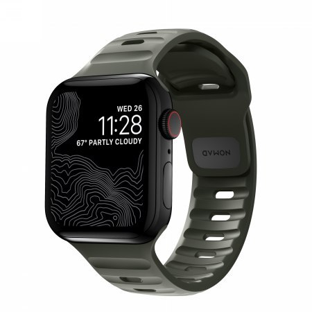 NOMAD Sport Band - pasek do Apple Watch 46mm/49mm z FKM (ash green)