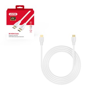 Unitek Kabel HDMI 2.1 8K HDR biały 0,5m