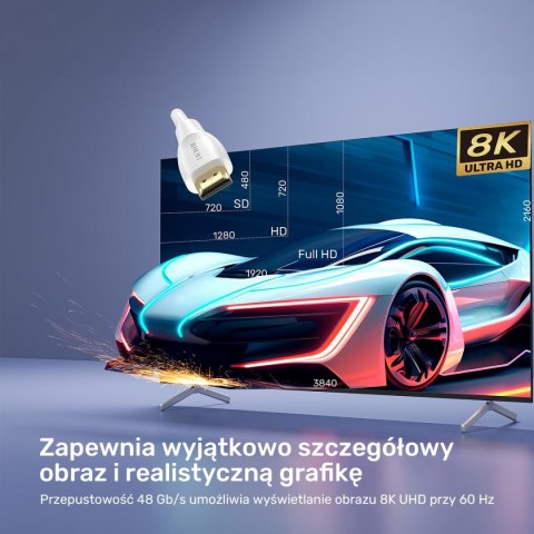 Unitek Kabel HDMI 2.1 8K HDR biały 3m