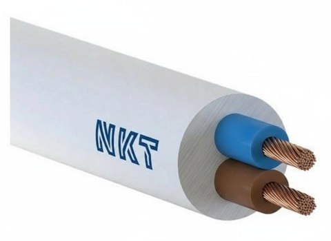 Przewód elektryczny linka H03VV-F OMY 2x0,75mm2 300V NKT biały 100m
