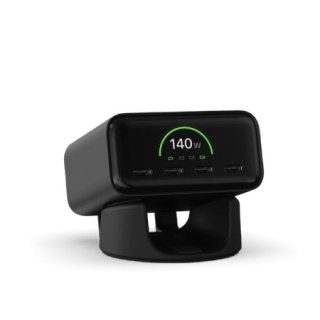 Satechi ChargeView GaN 140 W - ładowarka sieciowa 140W z wyświetlaczem, 4x USB-C (space black)