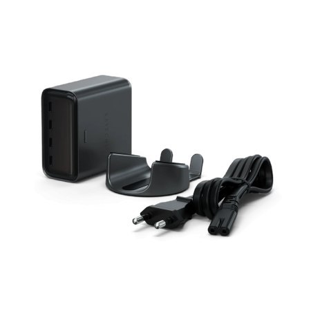 Satechi ChargeView GaN 140 W - ładowarka sieciowa 140W z wyświetlaczem, 4x USB-C (space black)