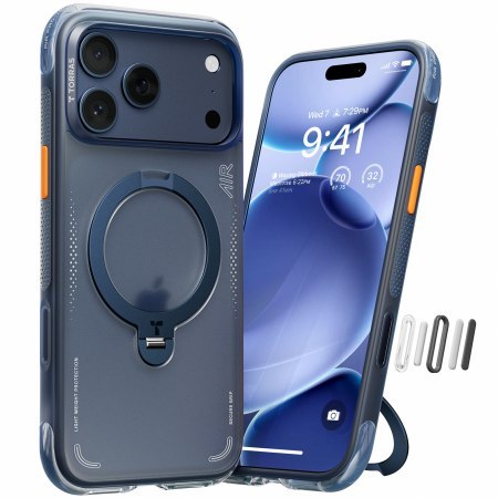 TORRAS Ostand Spin Air - etui do iPhone 17 Pro kompatybilne z MagSafe (midnight blue) [N]