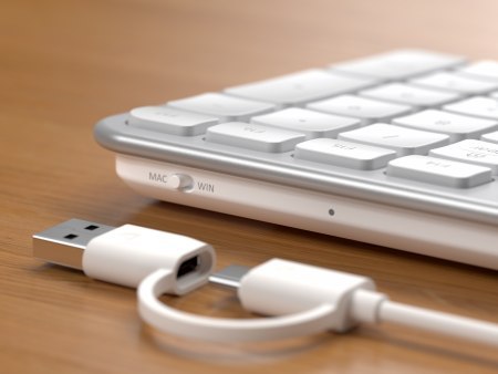 Satechi Slim LX3 Wired - klawiatura USB-C/USB-A z układem numerycznym i przełącznikiem trybu Mac/Windows (silver)