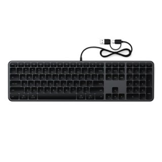 Satechi Slim LX3 Wired - klawiatura USB-C/USB-A z układem numerycznym i przełącznikiem trybu Mac/Windows (space black)