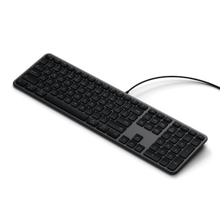 Satechi Slim LX3 Wired - klawiatura USB-C/USB-A z układem numerycznym i przełącznikiem trybu Mac/Windows (space black)