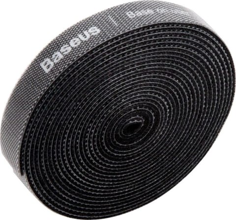 Baseus Rainbow Circle hook and loop Straps - taśma rzepowa rzep organizer kabli 3m czarny