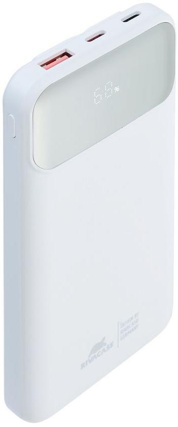 Powerbank Rivacase 10000mAh 22.5W PD 2x USB-C 1x USB-A VA2211 biały + kabel USB-C i Lightning