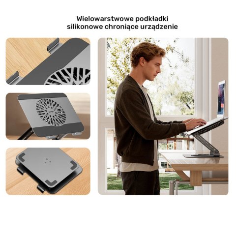 Unitek Podstawka chłodząca pod laptopa regulowana 360°, 8''- 17,3''