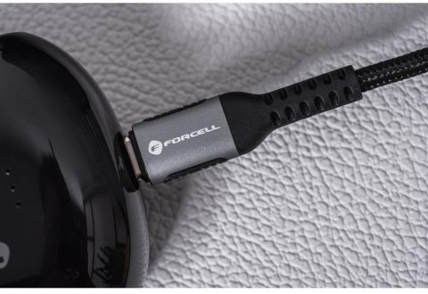 KABEL USB-C / USB-C Forcell F-Energy Cafule 120 cm 240 W 5A PD QC 4.0 CZARNY W OPLOCIE