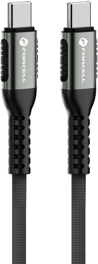 KABEL USB-C / USB-C Forcell F-Energy Cafule 300 cm 240 W 5A PD QC 4.0 CZARNY W OPLOCIE