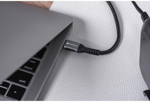 KABEL USB-C / USB-C Forcell F-Energy Cafule 50 cm 240 W 5A PD QC 4.0 CZARNY W OPLOCIE