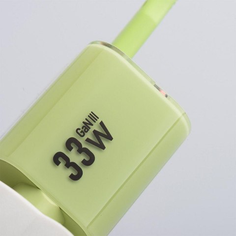ŁADOWARKA SIECIOWA Forcell F-Energy GaN III VT-41 33 W 1x USB-C 1x USB-A PD 3.0 QC 4.0 ZIELONA