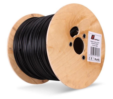 KABEL SKRĘTKA GETFORT PREMIUM CAT.5E U/UTP UV ŻELOWANY 1m