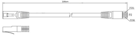 PATCHCORD SKRĘTKA GETFORT CAT.5E UTP 1m szary