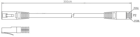 PATCHCORD SKRĘTKA GETFORT CAT.5E UTP 3m niebieski