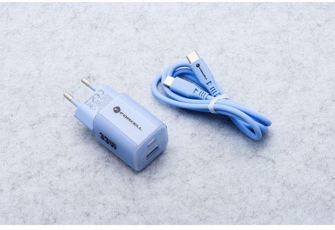 ŁADOWARKA SIECIOWA Forcell F-Energy GaN III VT-41 33 W 1x USB-C 1x USB-A PD 3.0 QC 4.0 NIEBIESKA