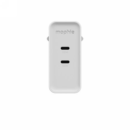 Mophie ROC GaN - ładowarka sieciowa, 2x USB-C, 100W (white)