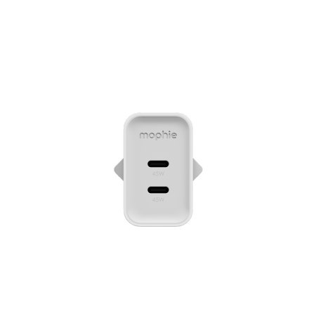 Mophie ROC GaN - ładowarka sieciowa, 2x USB-C, 45W (white)
