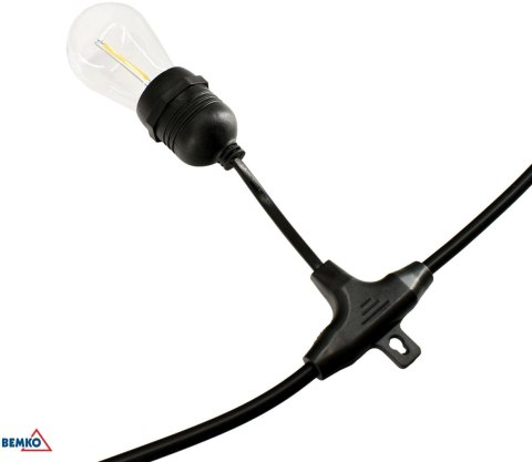 SOLARNA GIRLANDA OGRODOWA LED BEMKO SOLBEE 3W 3000K 10SZT 10M IP65 CZARNA C83-SOB-003BL-3K
