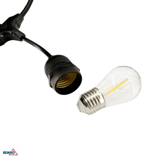 SOLARNA GIRLANDA OGRODOWA LED BEMKO SOLBEE 3W 3000K 10SZT 10M IP65 CZARNA C83-SOB-003BL-3K