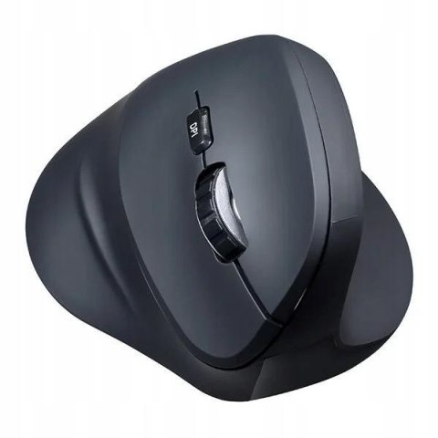 Mysz bezprzewodowa Powerton ERGO SHARK czarna, 1600DPI