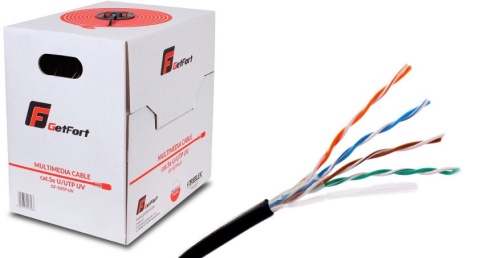 KABEL SKRĘTKA GETFORT PREMIUM CAT.5E U/UTP UV SUCHY 1m