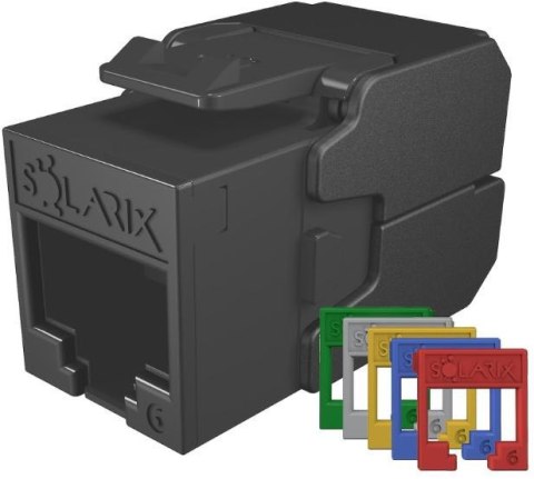 Moduł Keystone beznarzędziowy samozaciskowy SOLARIX Cat.6 UTP RJ45 RAL czarny