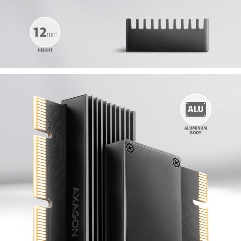 Adapter Axagon PCEM2-XS PCIe x16, M.2 NVMe, chłodnica