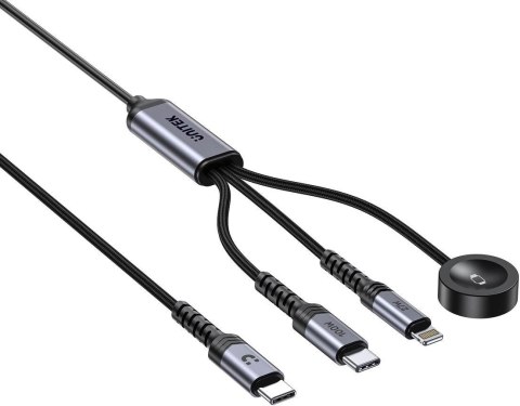 Kabel 3 w 1 Unitek 2.0 USB-C + Lightning + Apple Watch PD 100W 480 Mbps 1,2 m