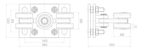 Pakiet wózków jezdnych PSG 60.00P.80.19 do bram przesuwnych do szyny 80x80x5 mm