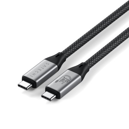 Satechi USB4 V2 Pro Cable - kabel USB-C - USB-C, PD 240W, 120/80 Gbps, 8K-120 Hz, 8K-60 Hz lub 4K-144 Hz, 1,2 m (space gray)
