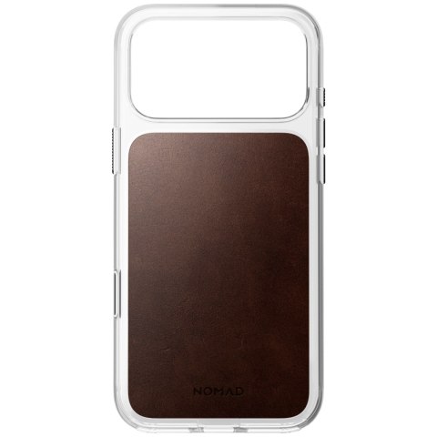 NOMAD Clear Leather Case - etui do iPhone 18 Pro Max / 17 Pro Max kompatybilne z MagSafe, skóra Horween (rustic brown)