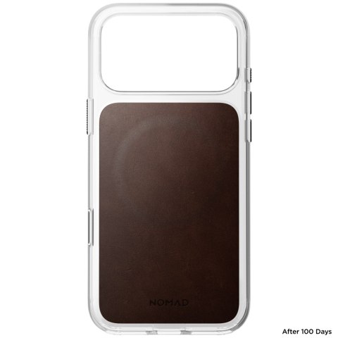 NOMAD Clear Leather Case - etui do iPhone 18 Pro Max / 17 Pro Max kompatybilne z MagSafe, skóra Horween (rustic brown)