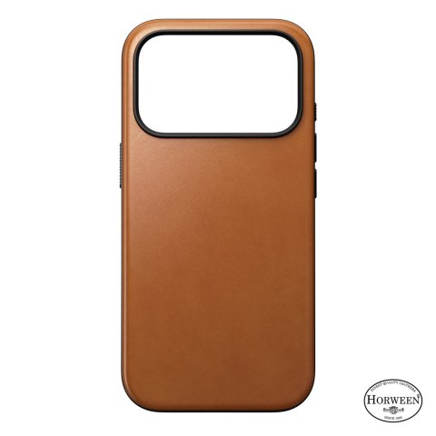 NOMAD Modern Leather Case - etui do iPhone 18 Pro / 17 Pro kompatybilne z MagSafe, skóra Horween (saddle)