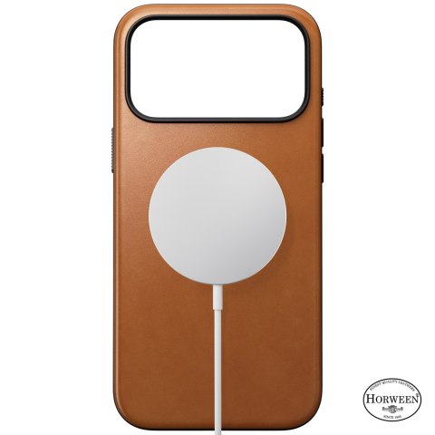 NOMAD Modern Leather Case - etui do iPhone 18 Pro Max / 17 Pro Max kompatybilne z MagSafe, skóra Horween (saddle)