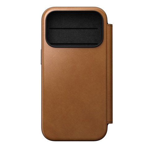 NOMAD Modern Leather Folio - etui do iPhone 18 Pro / 17 Pro kompatybilne z MagSafe, skóra Camino (english tan-c)