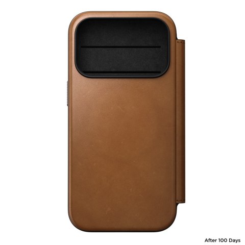 NOMAD Modern Leather Folio - etui do iPhone 18 Pro / 17 Pro kompatybilne z MagSafe, skóra Camino (english tan-c)