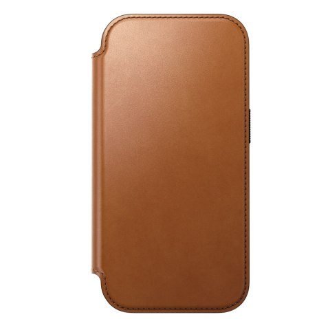 NOMAD Modern Leather Folio - etui do iPhone 18 Pro / 17 Pro kompatybilne z MagSafe, skóra Horween (saddle)