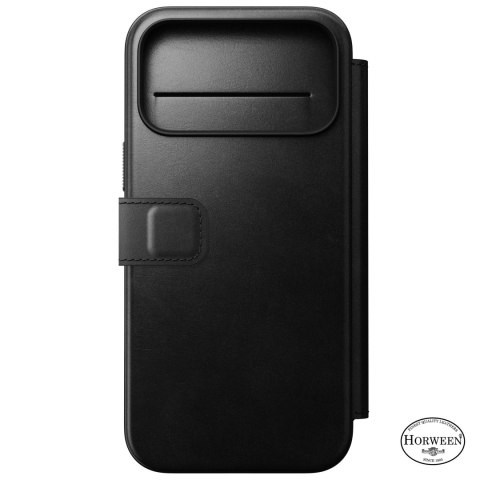 NOMAD Modern Leather Folio - etui do iPhone 18 Pro Max / 17 Pro Max kompatybilne z MagSafe, skóra Horween (black)