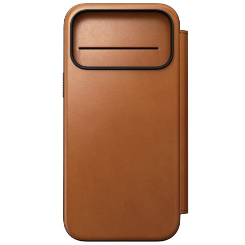 NOMAD Modern Leather Folio - etui do iPhone 18 Pro Max / 17 Pro Max kompatybilne z MagSafe, skóra Horween (saddle)