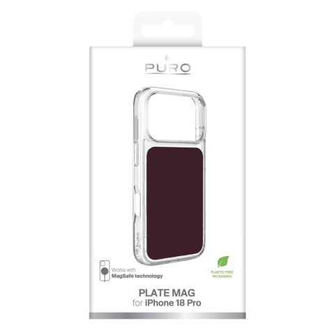 Puro Plate Mag - etui do iPhone 18 Pro / 17 Pro kompatybilne z MagSafe (deep cherry)