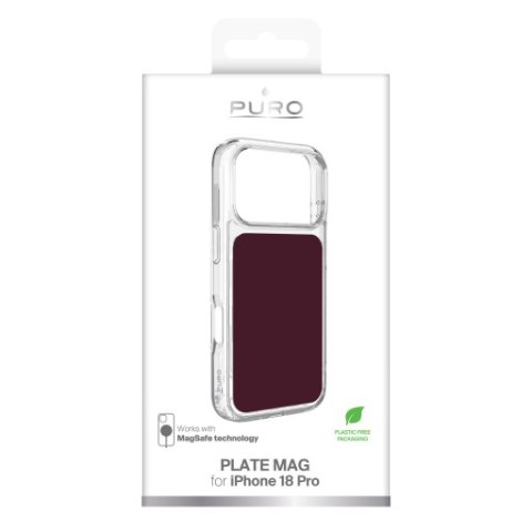 Puro Plate Mag - etui do iPhone 18 Pro / 17 Pro kompatybilne z MagSafe (deep cherry)